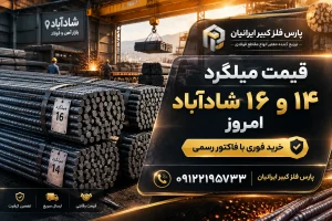 قیمت میلگرد ۱۴ و ۱۶ شادآباد امروز